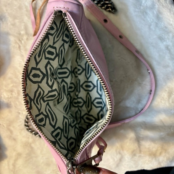 Rebecca Minkoff Leather Crossbody Pink Nickel-tone Hardware Tassel Zipper Pulls - Picture 7 of 16